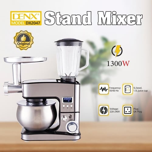 عجانة كهربائية ومحضر طعام وفرامة لحم 3 في 1 بسعة 5...