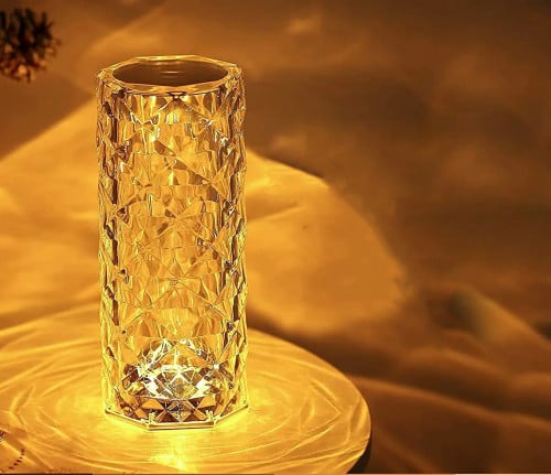 ابجورة اضاءة طاولة كرستالية LED 360ْ تعمل بالشحن م...