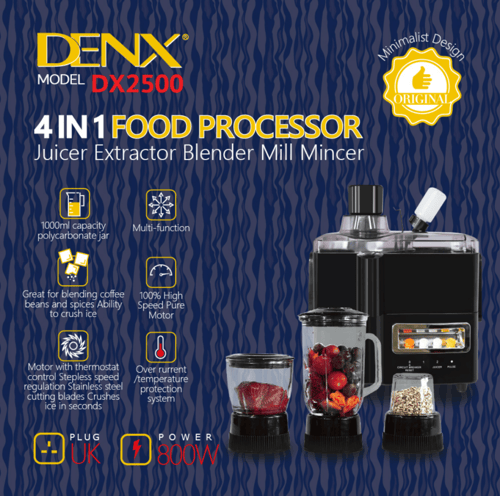 خلاط منزلي 4 في 1 من دينكس DX2500