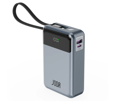 بطارية متنقلة باوربانك بشاشة رقمية وكيبل مدمج ومنف...