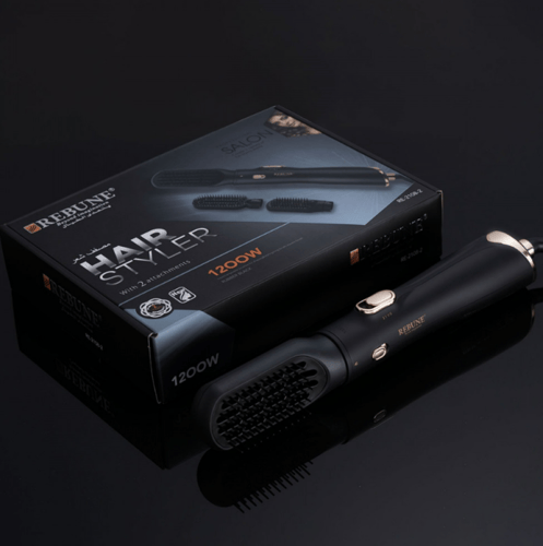 استشوار الشعر ريبون ، 1200 واط ، فرشتين ، باللون ا...