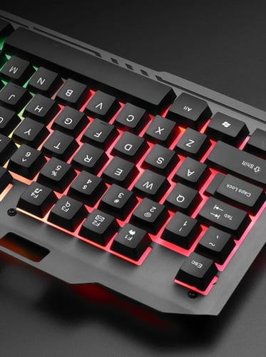 ماوس وكيبورد جيمنج مخصصة للألعاب مزود بإضاءات ليد...