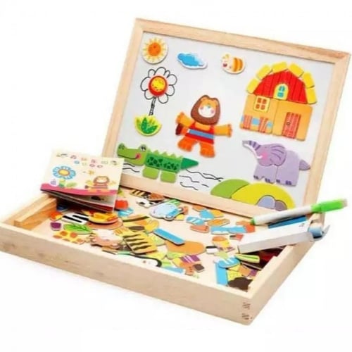 لوح للكتابة والرسم وتركيب الاشكال لعبة تعليمية للا...