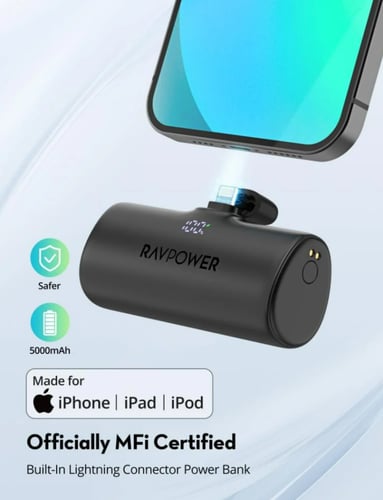 راف باور منصة 4 بطاريات باوربانك بسعة 5000 ملي امب...