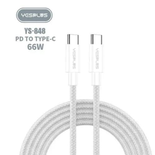 كيبل شحن تايب سي Type-C بقوة 66 واط من YESPLUS YS-...