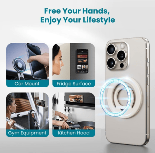 مسكة جوال مغناطيسي بحلقة اصبع من السيليكون، متوافق...
