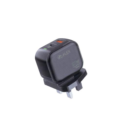 شاحن جداري منفذ PD ومنفذ USB بقوة 30 واط من فلكس F...