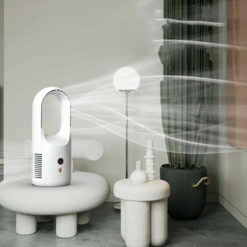 مكيف متنقل ومروحة مكتبية تعمل بالشحن بشكل أنيق ترط...