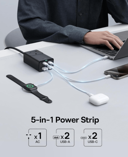 منصة شحن بيسوس بقوة 65 واط تدعم الشحن السريع بـ5 م...