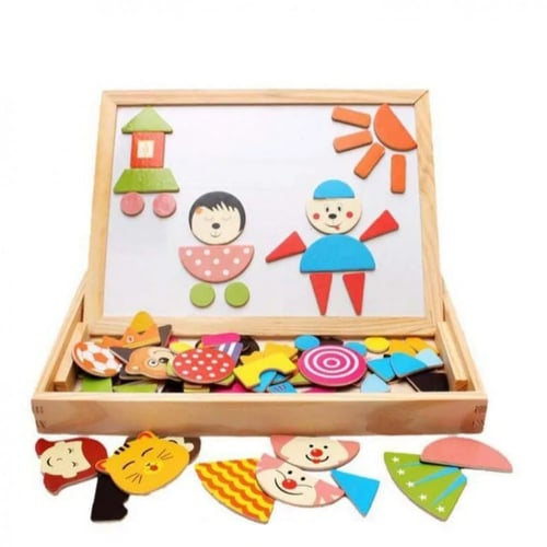 لوح للكتابة والرسم وتركيب الاشكال لعبة تعليمية للا...