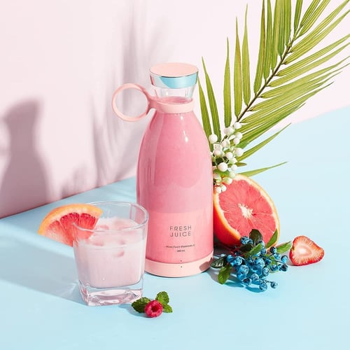 خلاط محمول ذكي وحافظة للسوائل 350مل تعمل بالشحن لا...