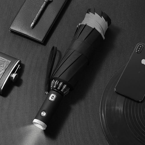 مظلة مطر شخصية ذكية مزودة بكشاف اضاءة