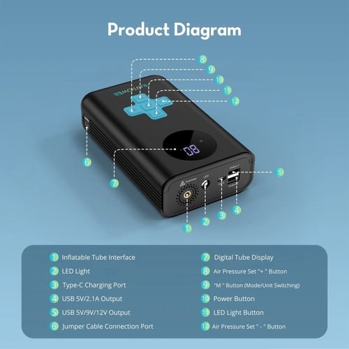 بطارية متنقلة مشغلة للسيارة بقوة 11200 ملي امبير م...