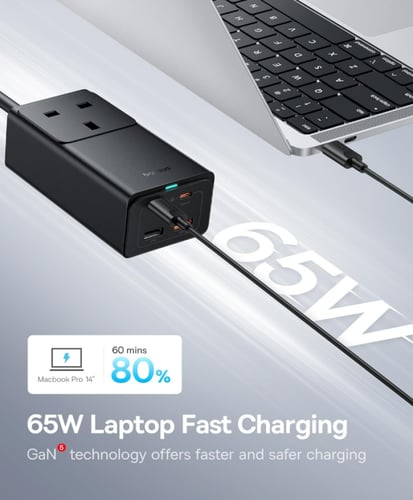 منصة شحن بيسوس بقوة 65 واط تدعم الشحن السريع بـ5 م...