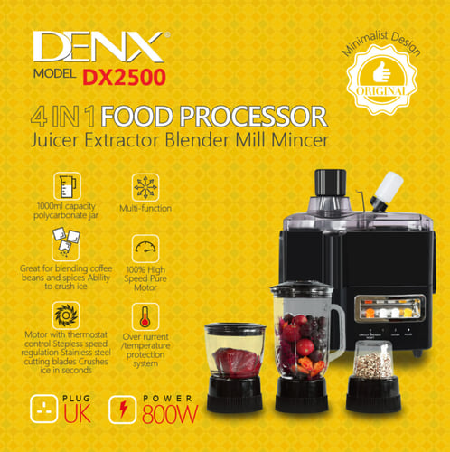 خلاط منزلي 4 في 1 من دينكس DX2500
