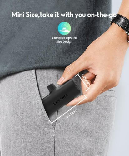 راف باور منصة 4 بطاريات باوربانك بسعة 5000 ملي امب...