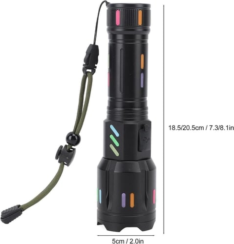 مصباح يدوي تكتيكي LED قابل لاعادة الشحن، بقوة 300,...