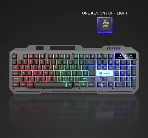 ماوس وكيبورد جيمنج مخصصة للألعاب مزود بإضاءات ليد...