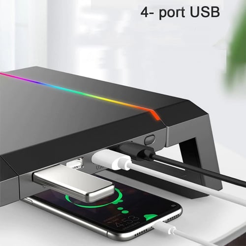 طاولة حاملة للشاشة قابلة للطي مع 4 منافذ USB وحامل...