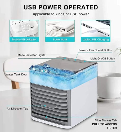 مكيف متنقل صغير يبرد ويرطب وينقي الهواء من الغبار...