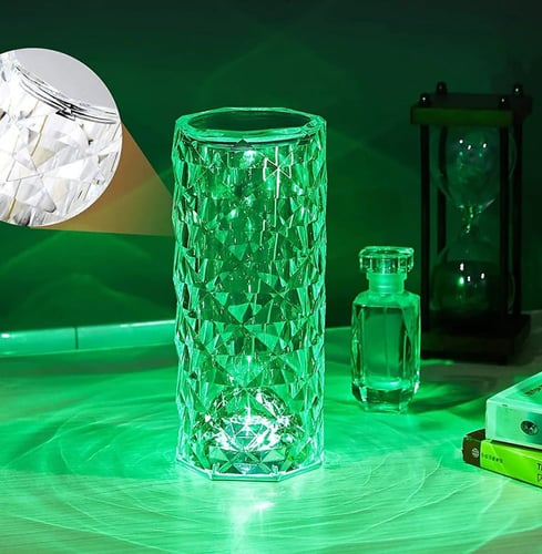 ابجورة اضاءة طاولة كرستالية LED 360ْ تعمل بالشحن م...