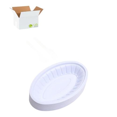 كرتون صحن بلاستيك بيضاوي مقاس 1 (1000) صحن