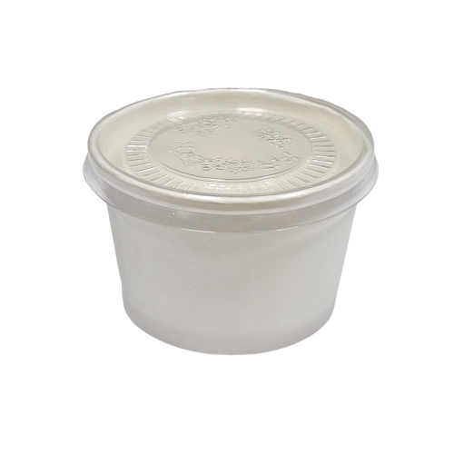 علب ورقية مع غطاء مسطح 4 اونص ابيض (50) حبه