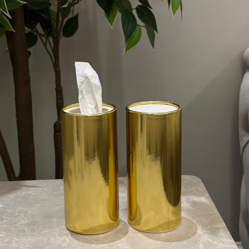 مناديل اسطواني ذهبي