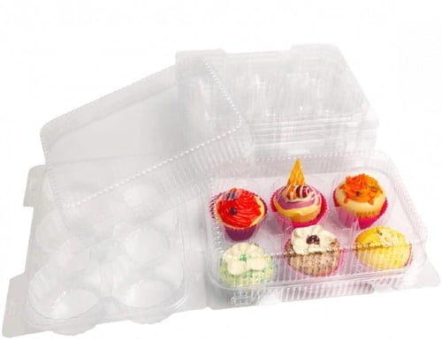 علب كب كيك كبير بلاستيك (10) علب