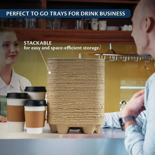 حامل اكواب كرتوني رباعي (50) حبة