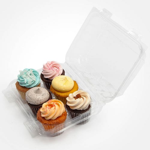 علب كب كيك كبير بلاستيك (10) علب