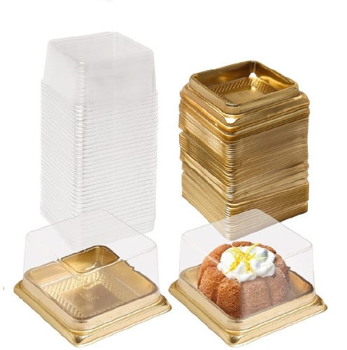 علب حلويات بلاستيك مقاس 9*9 سم (50) علبة