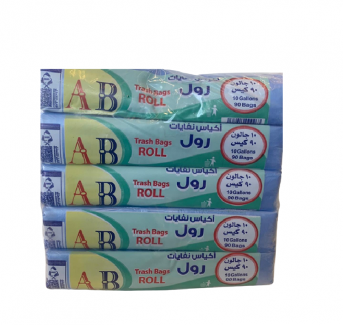 اكياس نفايات رول 10 جالون ازرق (10) ربطات