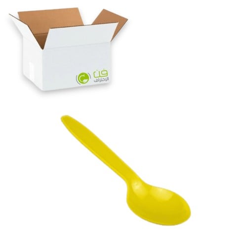 كرتون ملاعق ايسكريم اصفر (1000) حبة