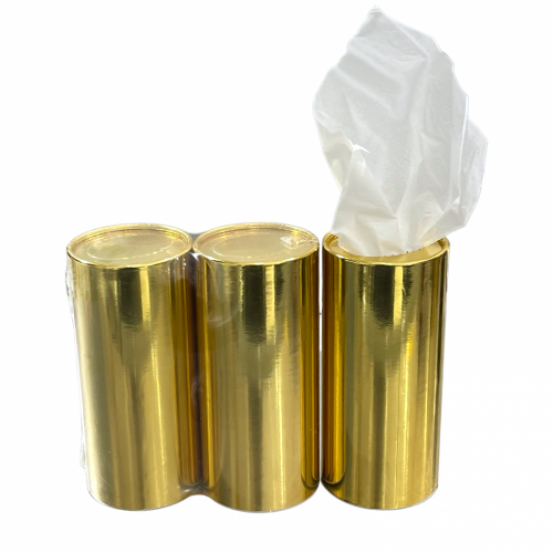 مناديل اسطواني ذهبي