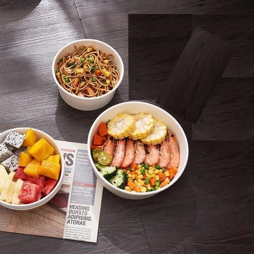 علب ورقية مع غطاء مسطح 14 اونص ابيض (50) حبه