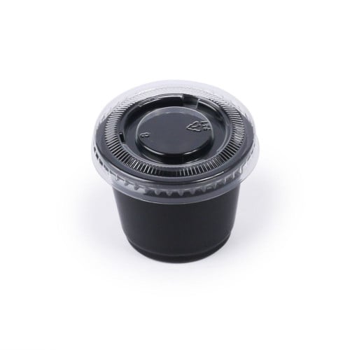 علب صوص 1 اونص اسود مع غطاء (100) علبة