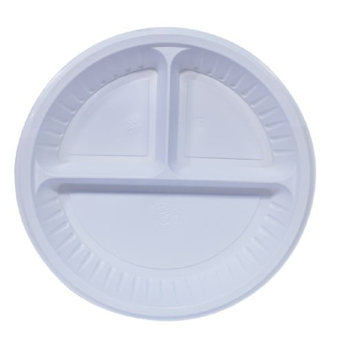 صحن بلاستيك مقسم ثلاثي مقاس 22 (50) صحن