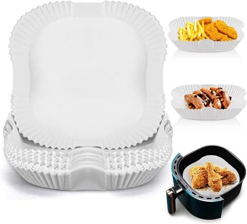 ورق زبدة ابيض للقلاية الهوائية 16 سم مربع (100) حب...