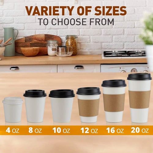 اكواب ورق 12 اونص ابيض (50) كوب