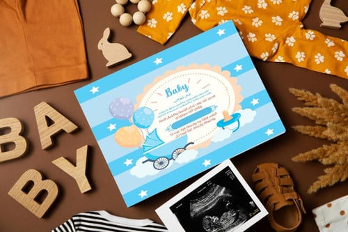 تصميم بشارات و دعوات مواليد