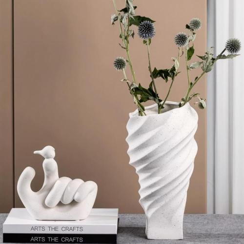 مزهرية فيليب سيراميك ابيض