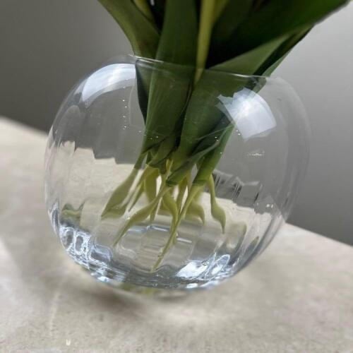 مزهرية زجاجية ستايل فقاعة