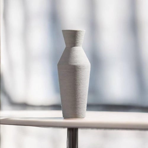 مزهريه يدوية الصنع رمادي