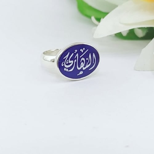 خواتم رجالي - ازرق من الفضة الإيطالية عالية الجودة...