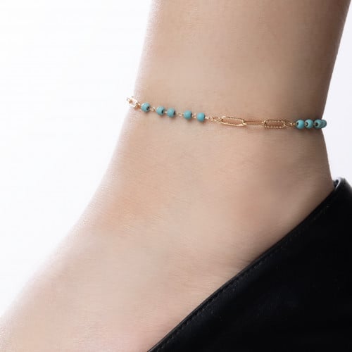 خلخال مقاوم للصدا و مطلي بالذهب