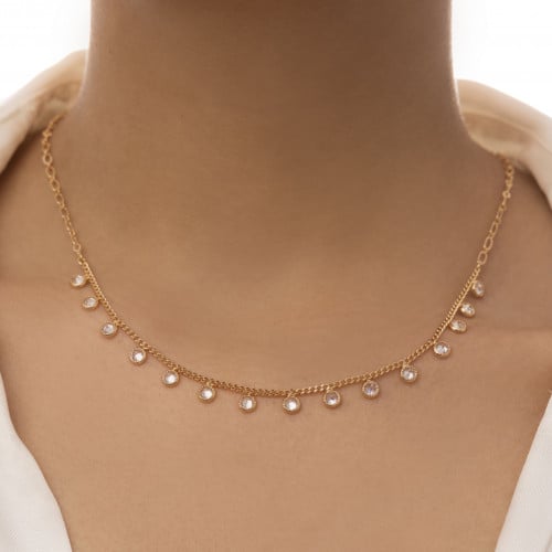 سلسال إكسسوار مقاوم للصدا و مطلي بالذهب