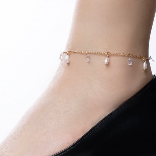 خلخال مقاوم للصدا و مطلي بالذهب