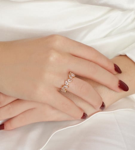 خاتم إكسسوار مطلي بماء الذهب