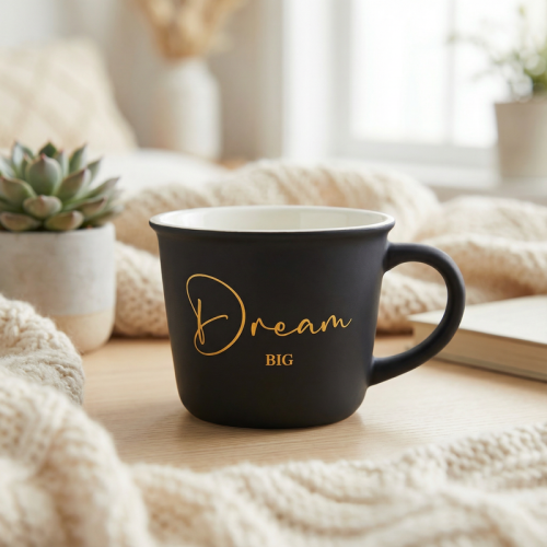 كوب سيراميك من سلسلة الألوان الزاهية 310 مل - اسود